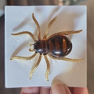 Spider brooch scarf pin costume fashion Halloween jewelry jelly belly